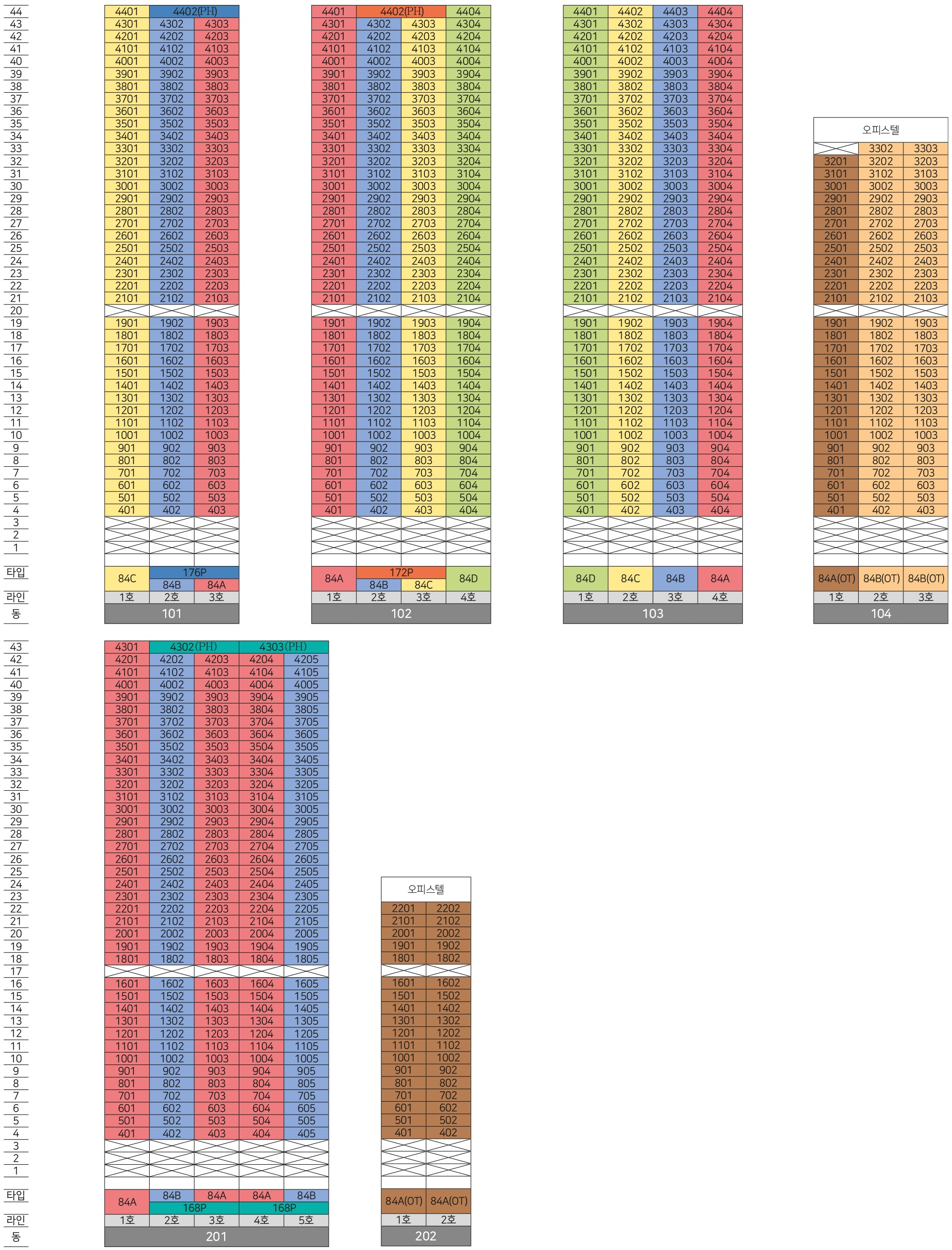 선암 힐스테이트 동호수배치도